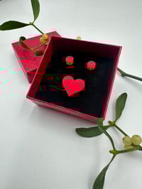 Set brož srdce & náušnice Circle mini