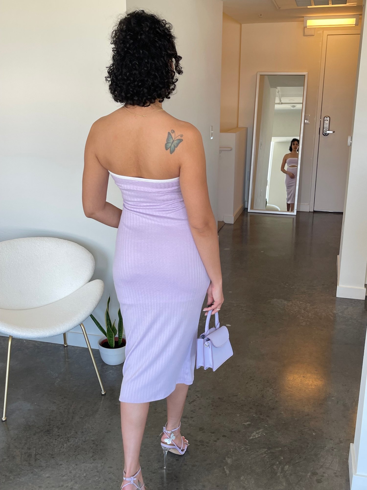 Image of Lavender Tube Midi Dress