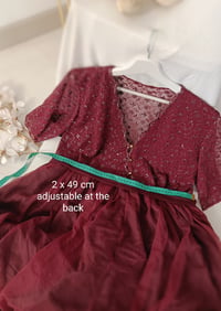 Image 10 of Burgundy dress for maternity photoshoot | Jenny | size S-M-L