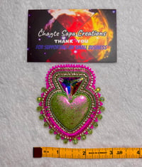 Image 8 of Hand Polished Green Heart Beaded Popsocket