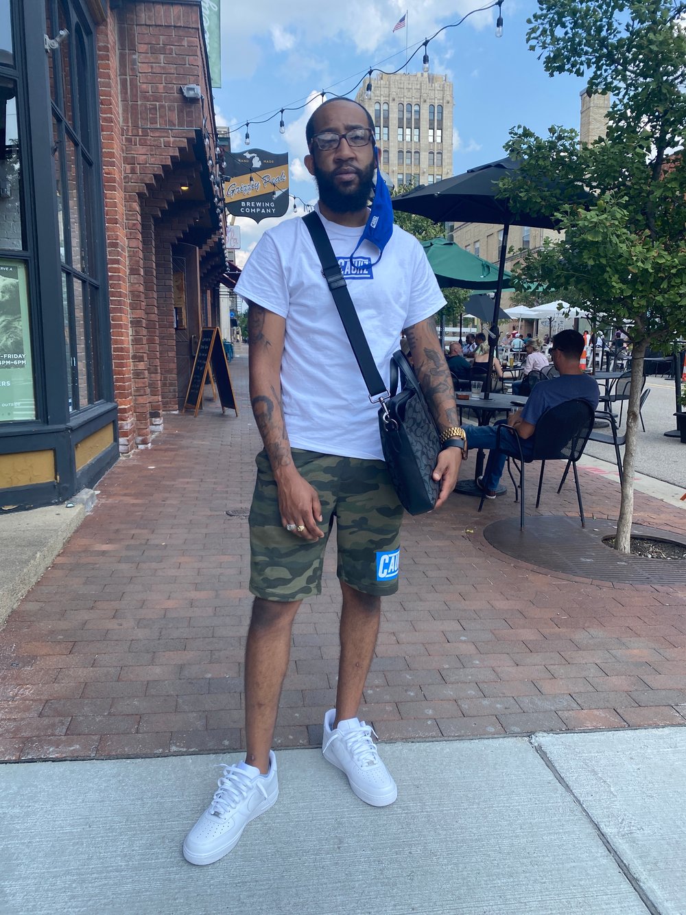 Cauhz™️ Royal Blue Box Logo White Tee