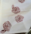 Dish Towel with Roses in Burgandy Ink