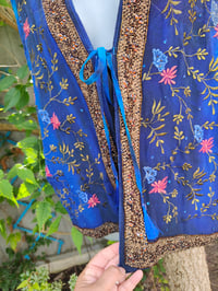 Image 2 of Mykonos sari jewel oversized waistcoat / top 10-18 blue