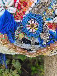 Image 3 of Chilean Bag -Blues fringes and strap