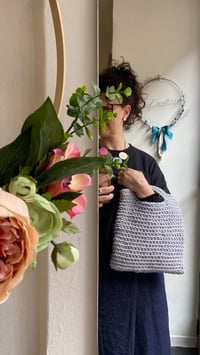 Image 2 of Crochet Tote Bag Grigio Perla