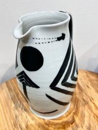 Image 4 of Black and White Ceramic Pitcher- Joanne Kirkland