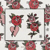 hearts + roses flash print