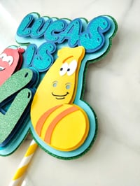 Image 2 of Personalized Kids Cartoon Large Cake Topper. Larva Themed Birthday Party Decor. Larva Cake Topper