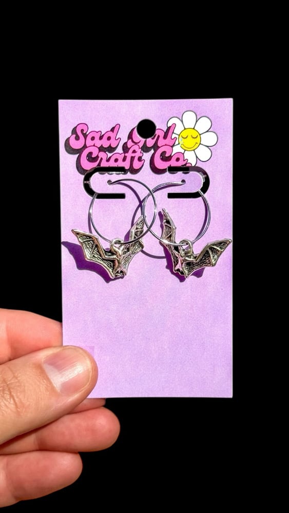Image of Bat Hoop Earrings