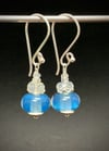 Opal Blue Silver Earrings