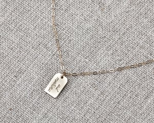 Image of 9ct yellow gold Luggage tag necklace 