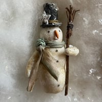 Image 1 of Spun Cotton Snowman, Ornament 1