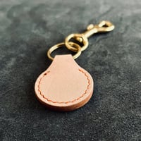 Image 1 of The Round Key Fob - Tan & Orange Thread