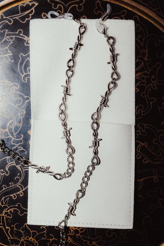 Image of silver barbed wire