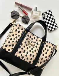 Image 3 of Spotted top handle tote/crossbody