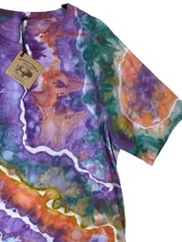 Image 3 of L Adult Combed Cotton Tee in Tropical Geode Ice Dye