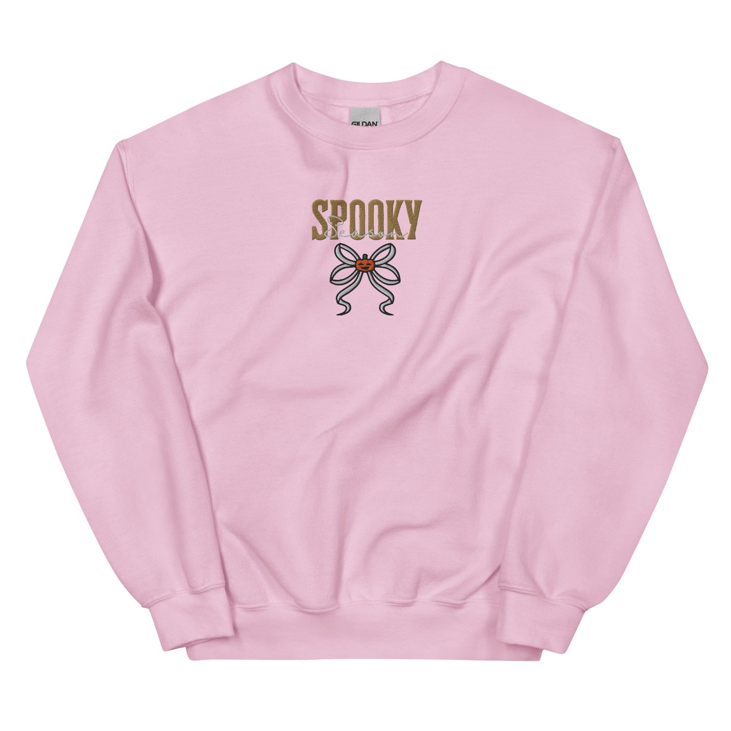 Image of Spooky season ribbon autumn embroidery Unisex Sweatshirt