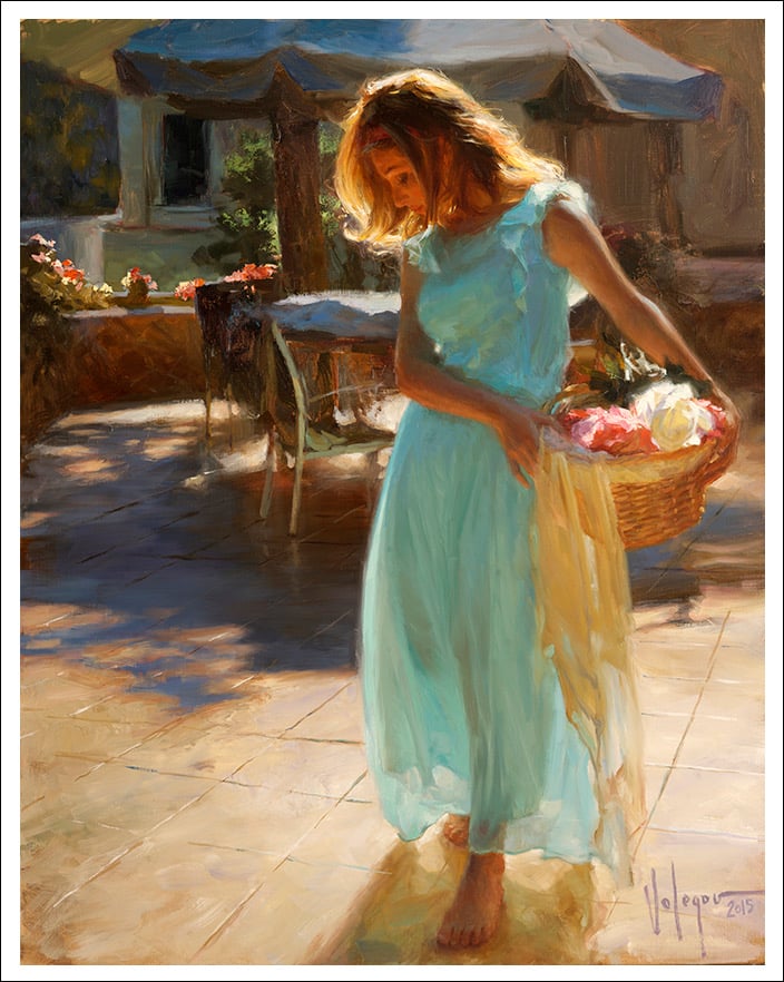 Image of PRINT ON CANVAS "GIRL IN TURQUOISE DRESS"