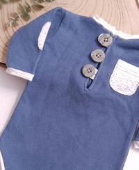 Image 3 of Baby Boy bodysuit for Sitter Photoshoots |Liam | 9-12 months | blue jeans