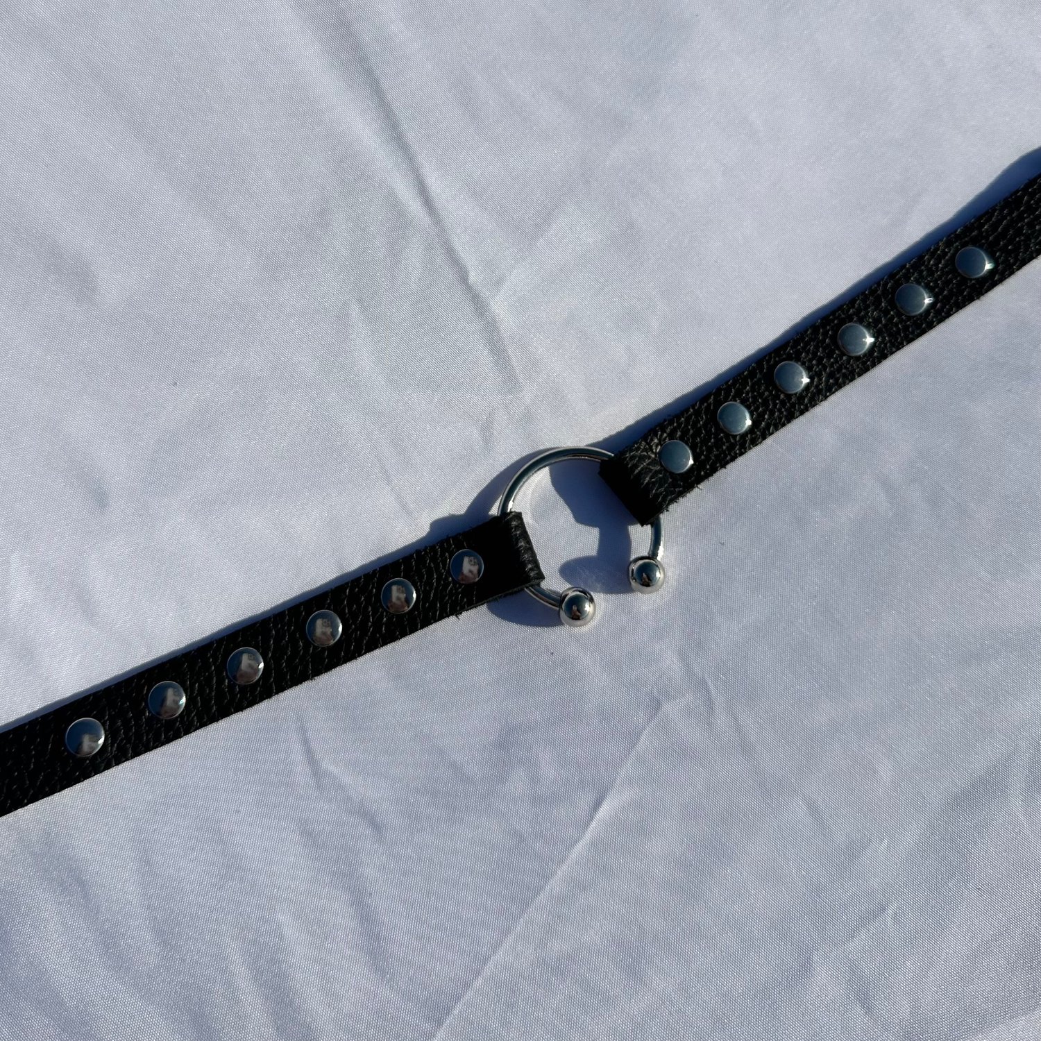 Image of Pierced Leather Choker