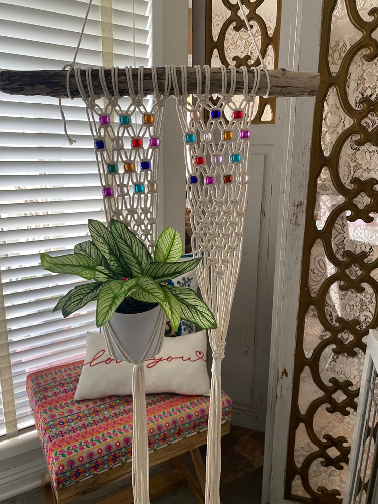 Image of Beaded double plant hanger