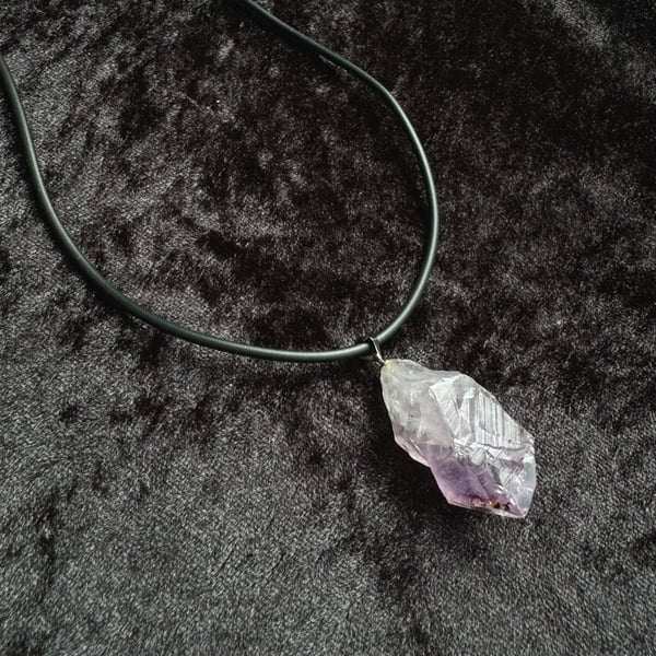 Image of Amethyst Crystal Choker Necklace