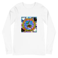 Image 1 of Swallowtail Butterfly on a Tithonia Bloom - Long Sleeved T-shirt - White