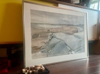 Image 2 of “Slipway, Evening”, Large Mid Century Watercolour Landscape on Paper