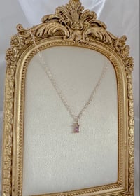 Image 2 of Purple rectangle glass necklace