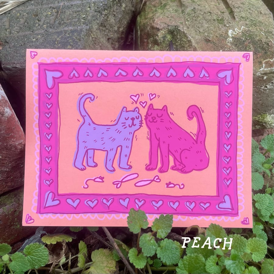 Image of Cats with hearts card