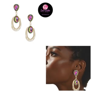 Image of Spiraled Oil Spill Earrings