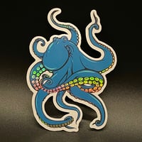 Image 2 of Blue Holo Octopus Sticker