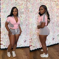 Image 1 of motorsport gray/pink combo pants set