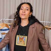 Image 2 of Unisex eco raglan hoodie with Clever Fox