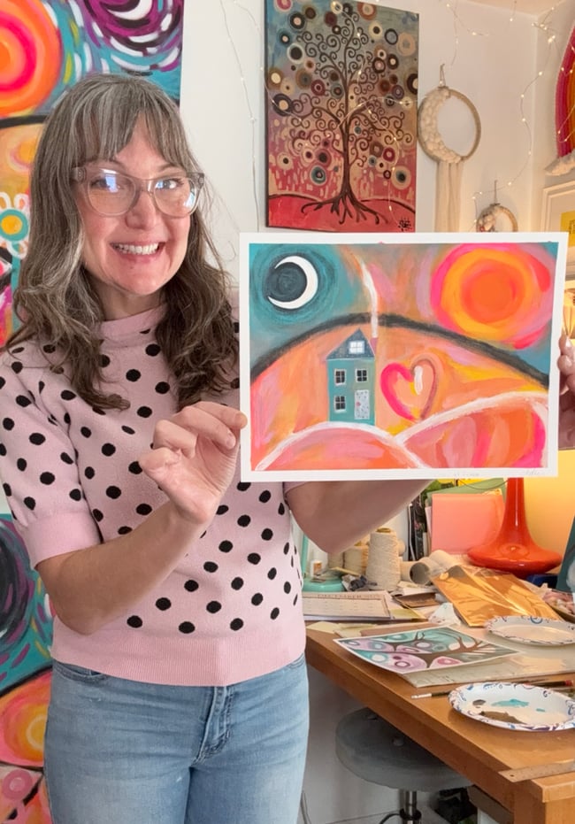 Cozy at home. Painting on paper.