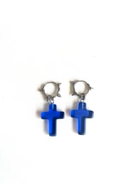 Image 1 of Blue Cross Earrings 