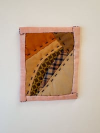 Image 2 of Square Curve - Tiny hand sewn art quilt 