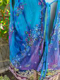 Image 4 of Mykonos sari jewel oversized waistcoat / top 10-18 turquoise and purple