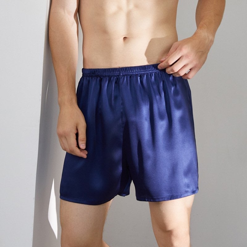  NAVY SILK BOXERS