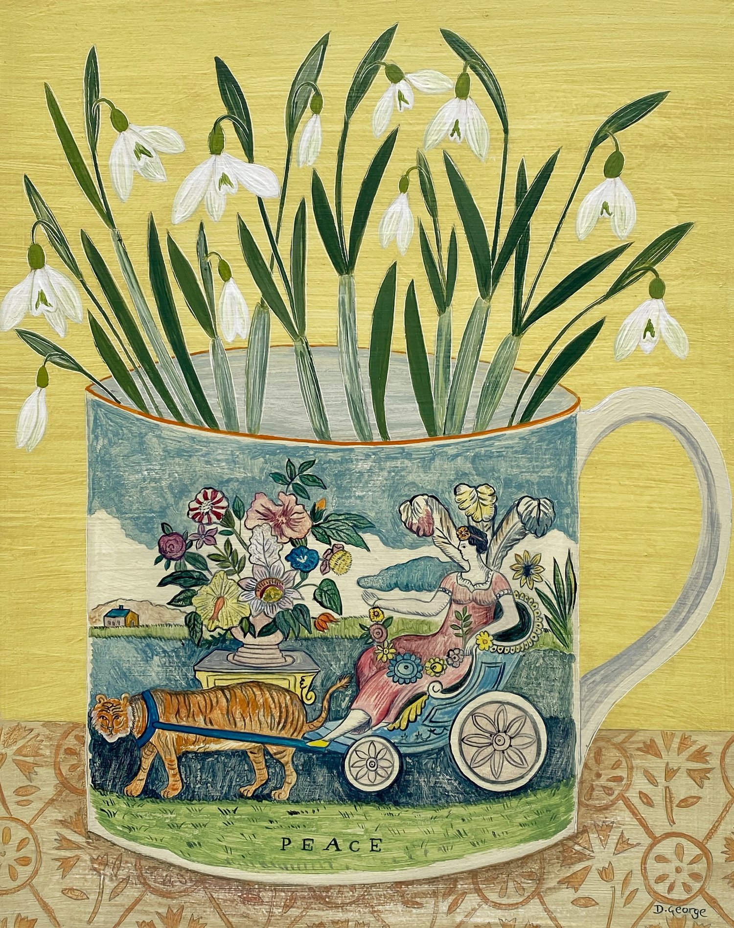 Image of Peace cup and Snowdrops print 