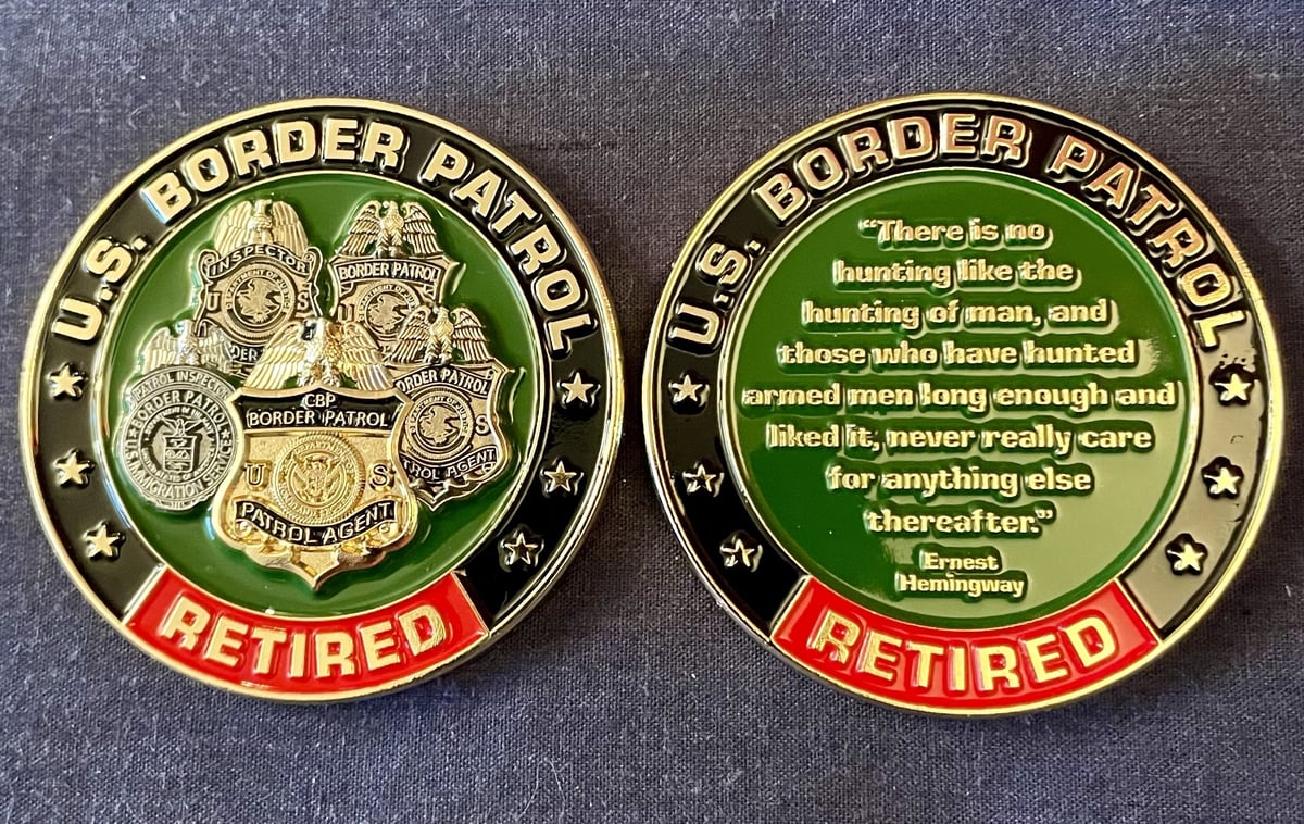 Image of USBP RETIRED BADGE COIN