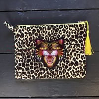Image 1 of Tiger Patch Leopard Cluth Bag