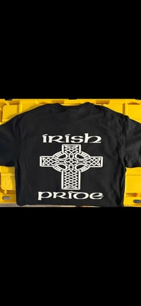 Image 3 of WL Irish Pride Black Tee  Sizes Small thru 5X Cross on back 4x6 Boxing on Left front