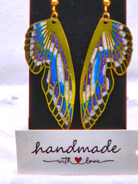 Image 2 of Handcrafted Resin Butterfly Wing Earrings 