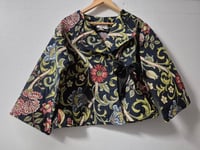 Image 1 of Kylie Jane wrap jacket-floral tapestry navy