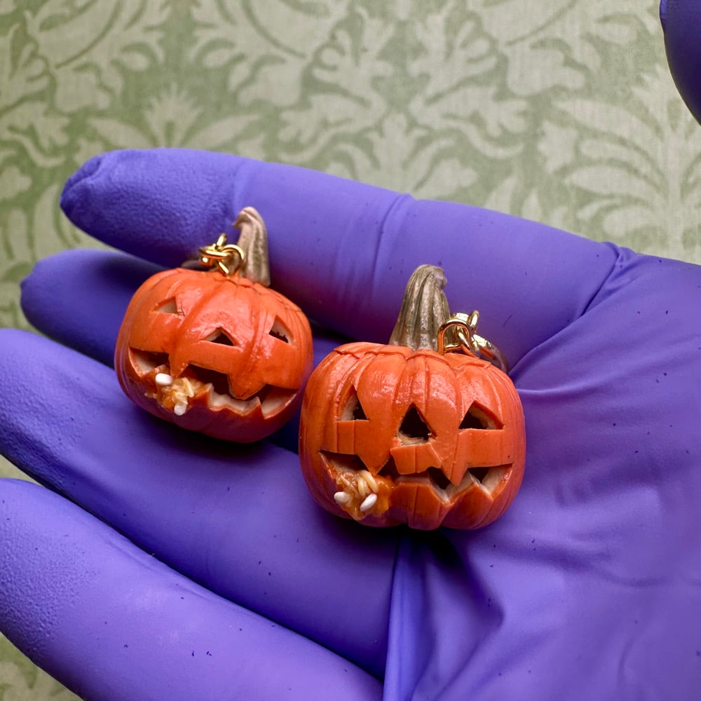 Image of Barfing Jack-O-Lantern Earrings