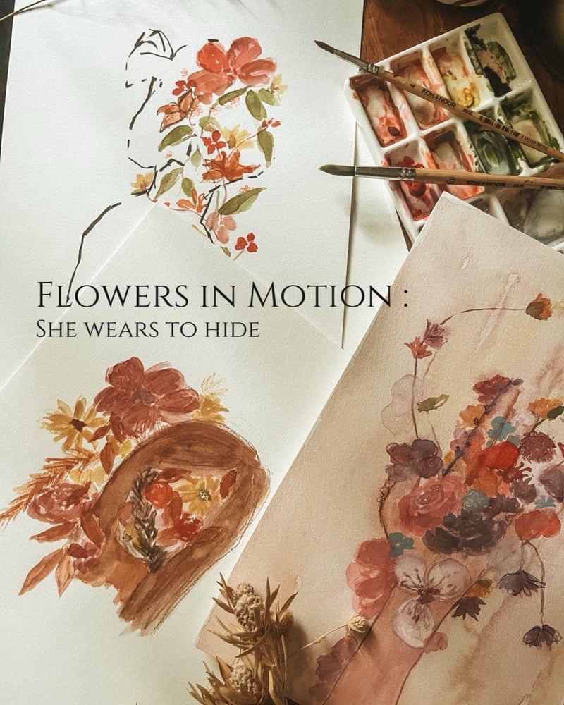 Image of Flower in Motion - She wears to Hide.