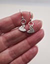 Floral Textured Tiny Heart Earrings