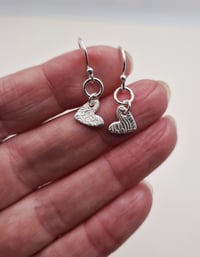 Image 1 of Floral Textured Tiny Heart Earrings