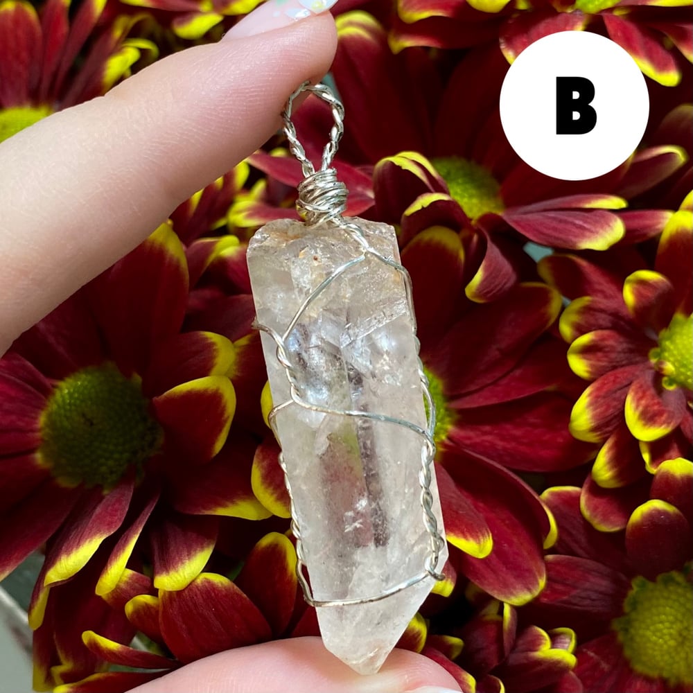 Image of Clear Quartz Wire-Wrapped Pendant